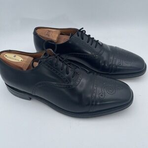 William Chatsworth Black Wing Tip Vintage‎ Dress Shoes Made England 11D